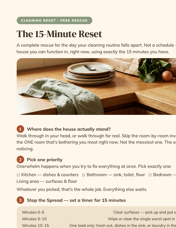 Preview of The 15-Minute Reset printable page